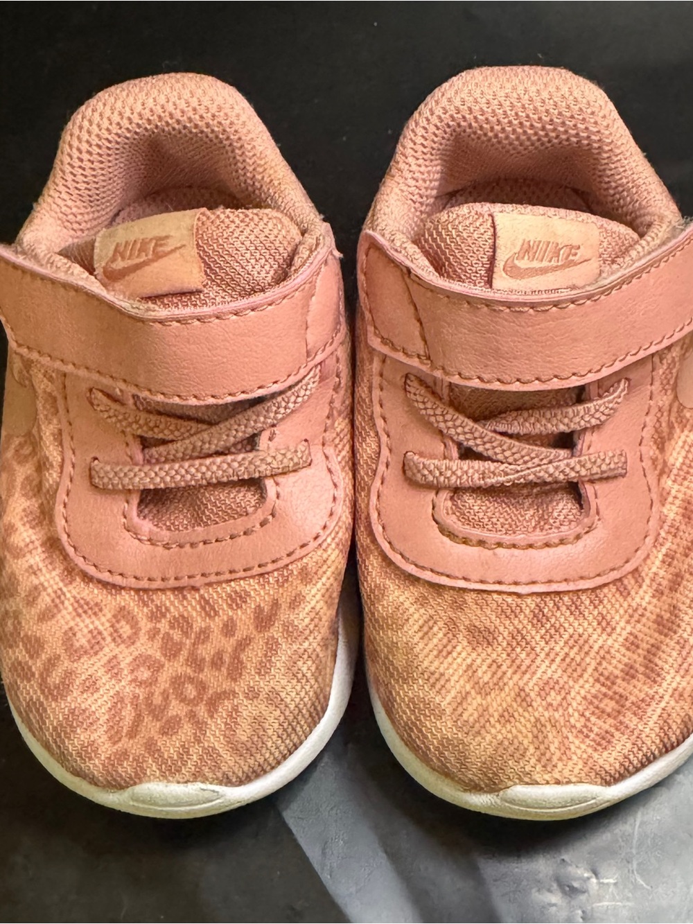 Nike Baby Girl Peachy Pink Leopard-Print Soft Fabric Sneakers